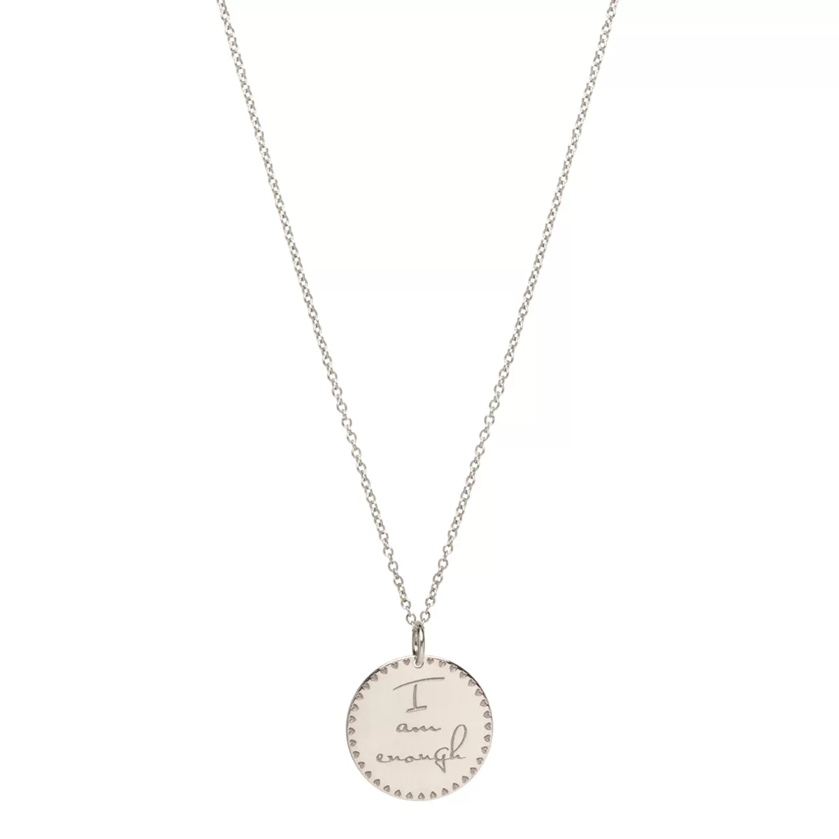 14k Small Mantra Necklace on Cable Chain