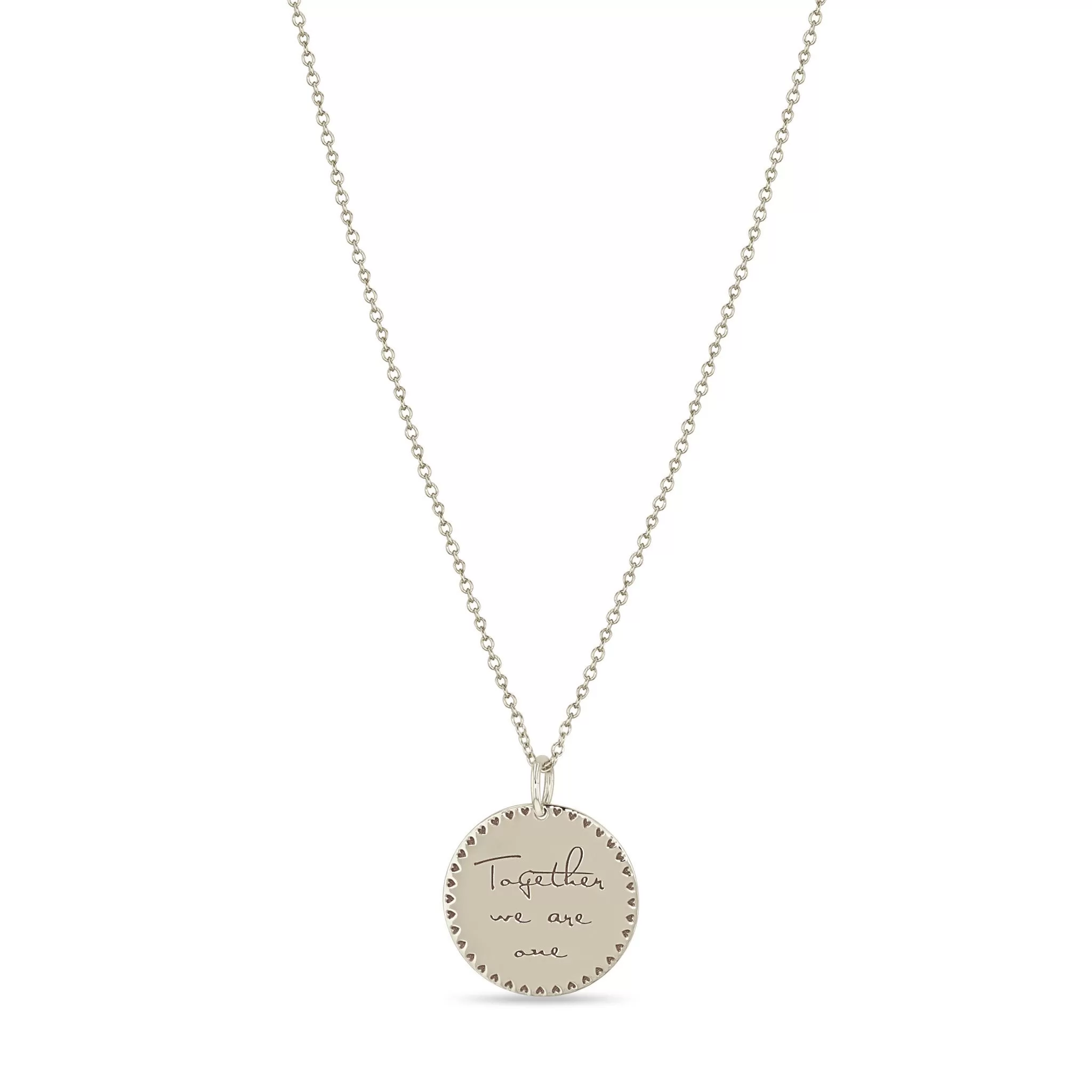 14k Small Mantra Necklace on Cable Chain