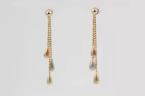 14k Tri-Tone Gold Dangle Earrings (2.67g.)