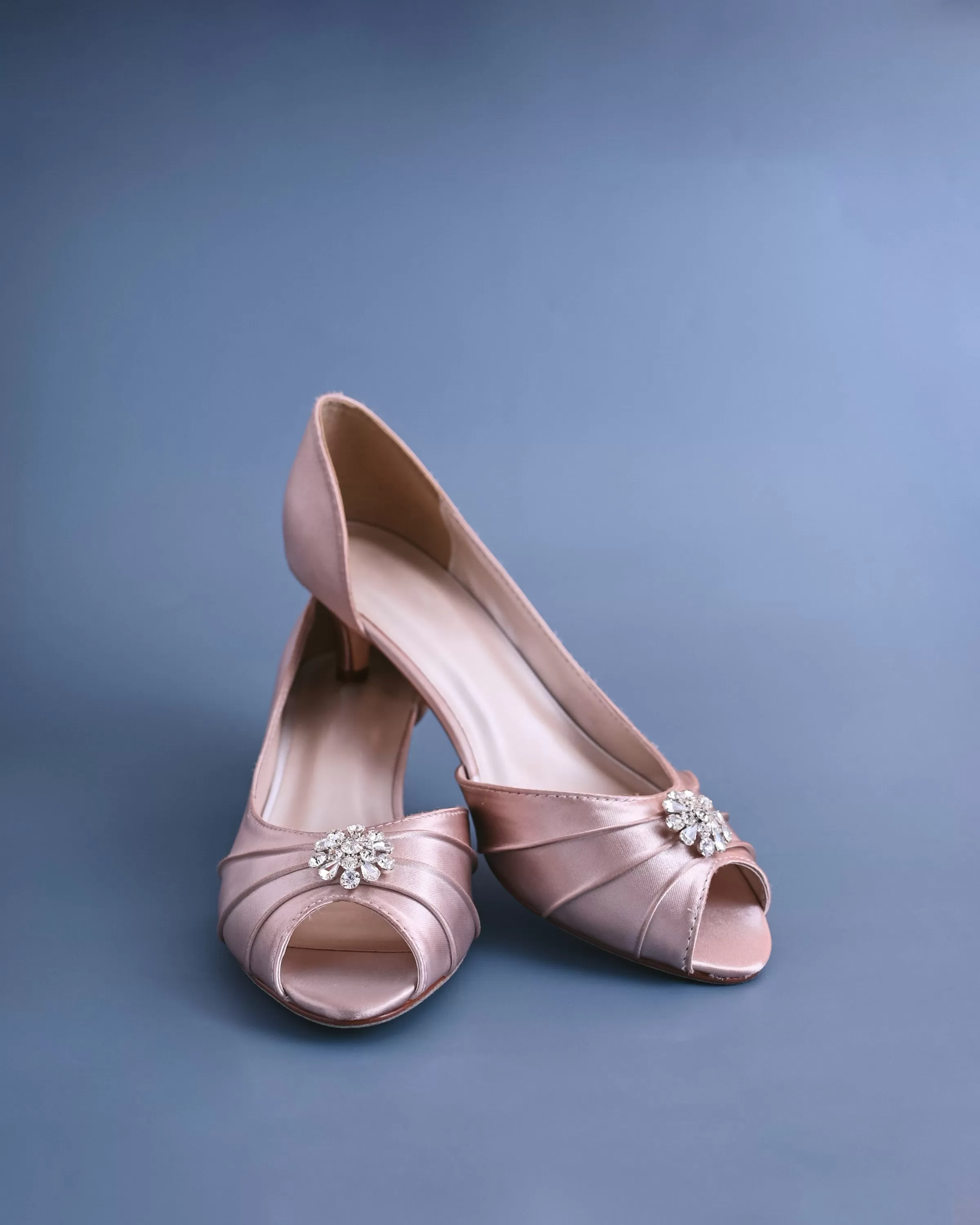 Abby Tropical Blush Shoes with Simple Crystal Adornment