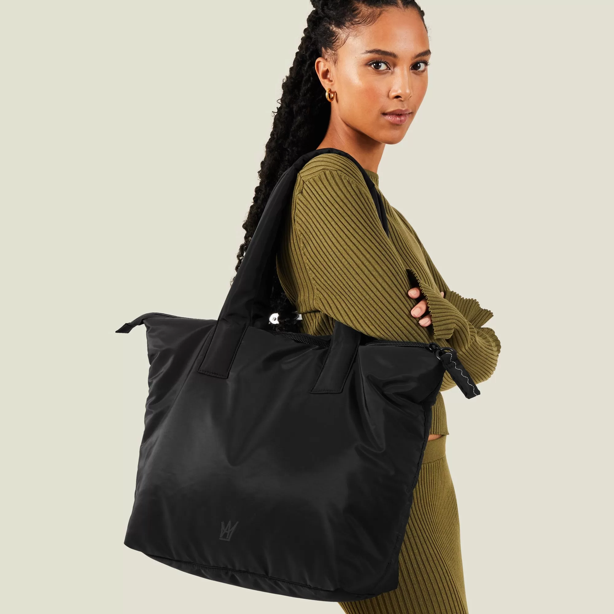 Accessorize London Women's Black Tote Bag In Recycled Polyester