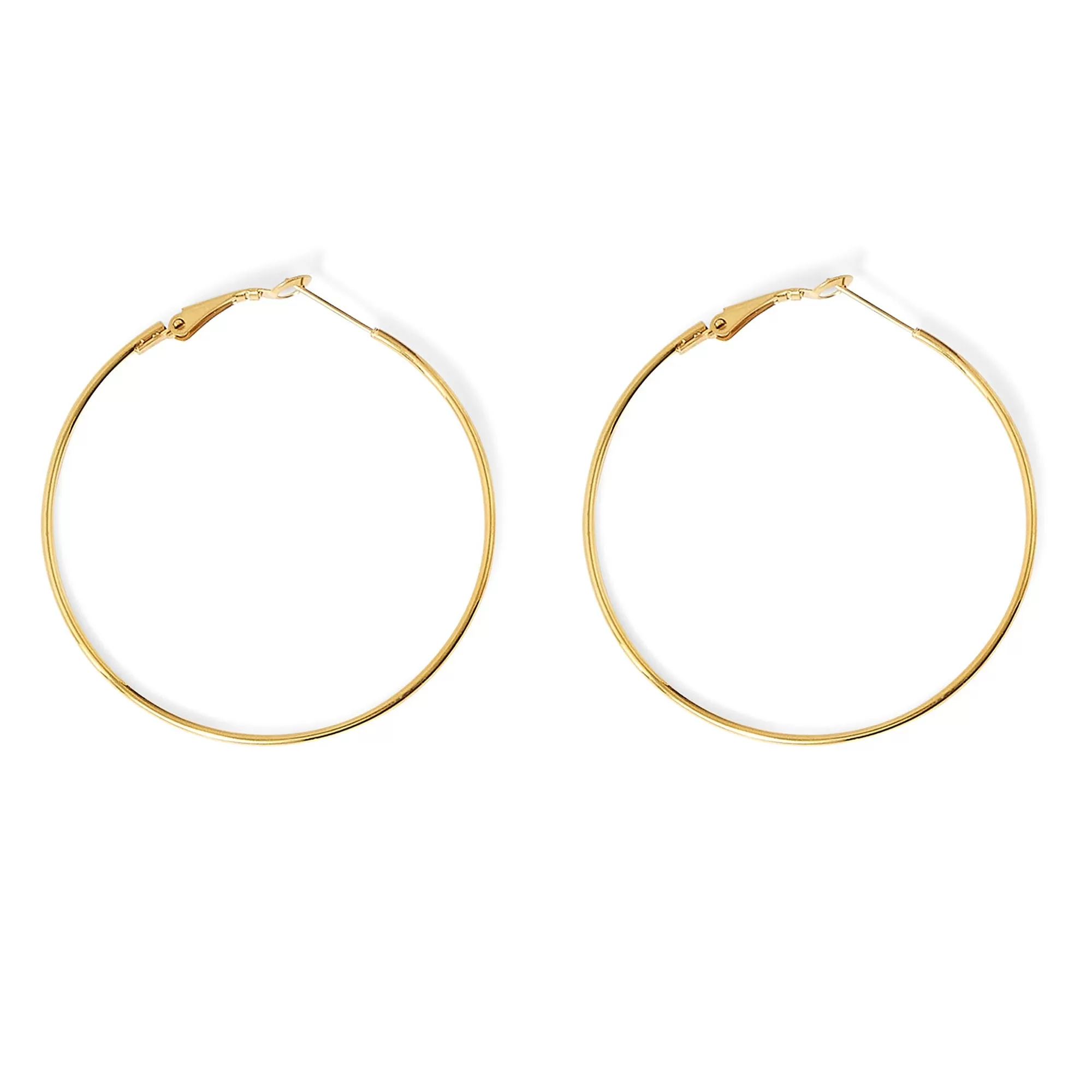 Accessorize London Women's Water Proof Gold Large Thin Hoop Earrings