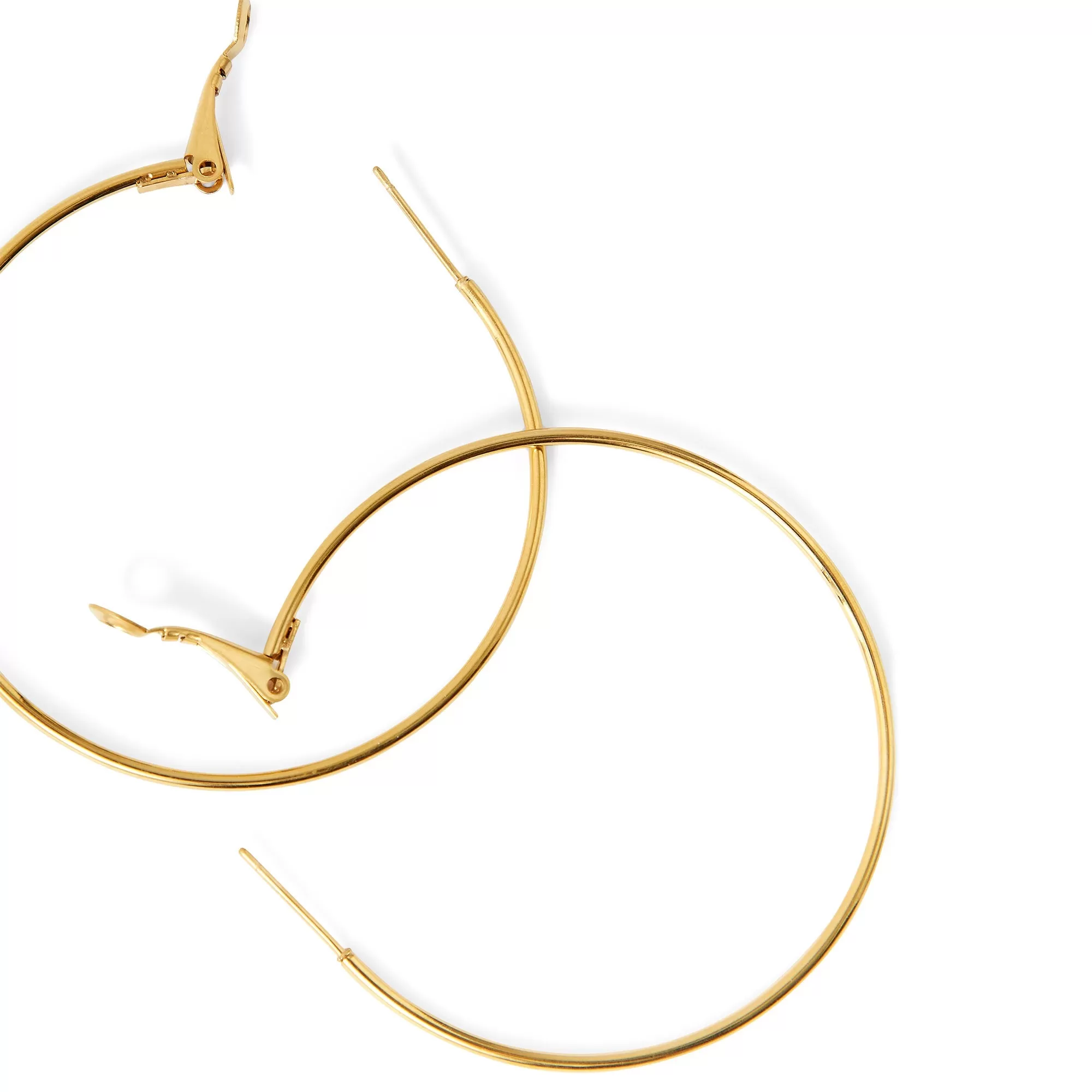 Accessorize London Women's Water Proof Gold Large Thin Hoop Earrings