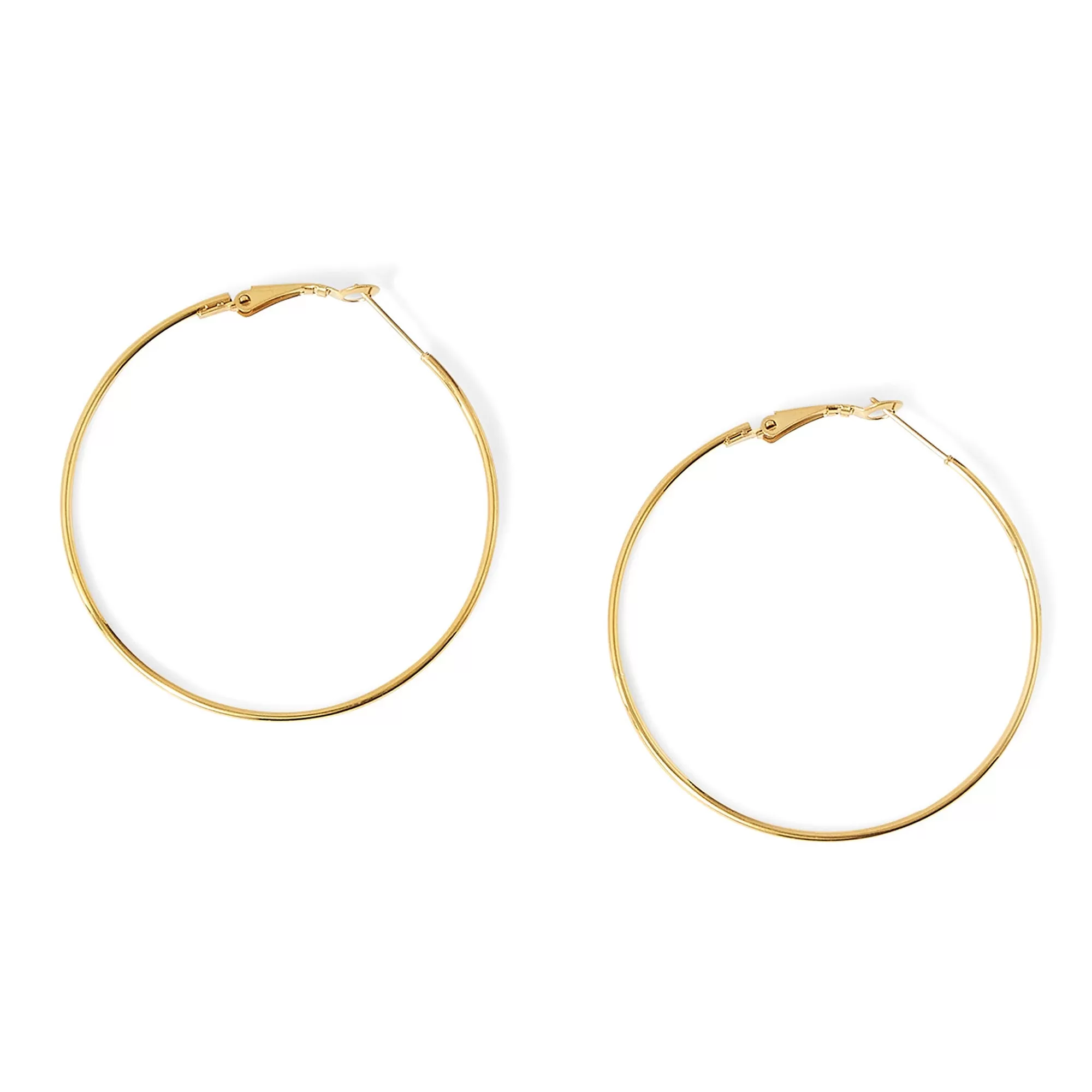 Accessorize London Women's Water Proof Gold Large Thin Hoop Earrings