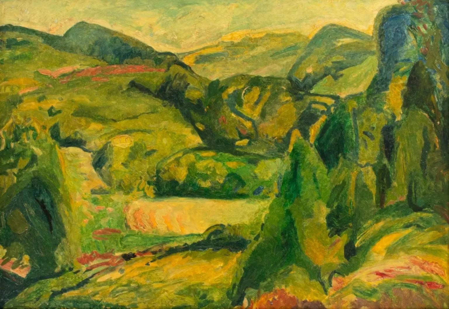 Alfred Henry Maurer "Fauve Landscape" Oil on Board