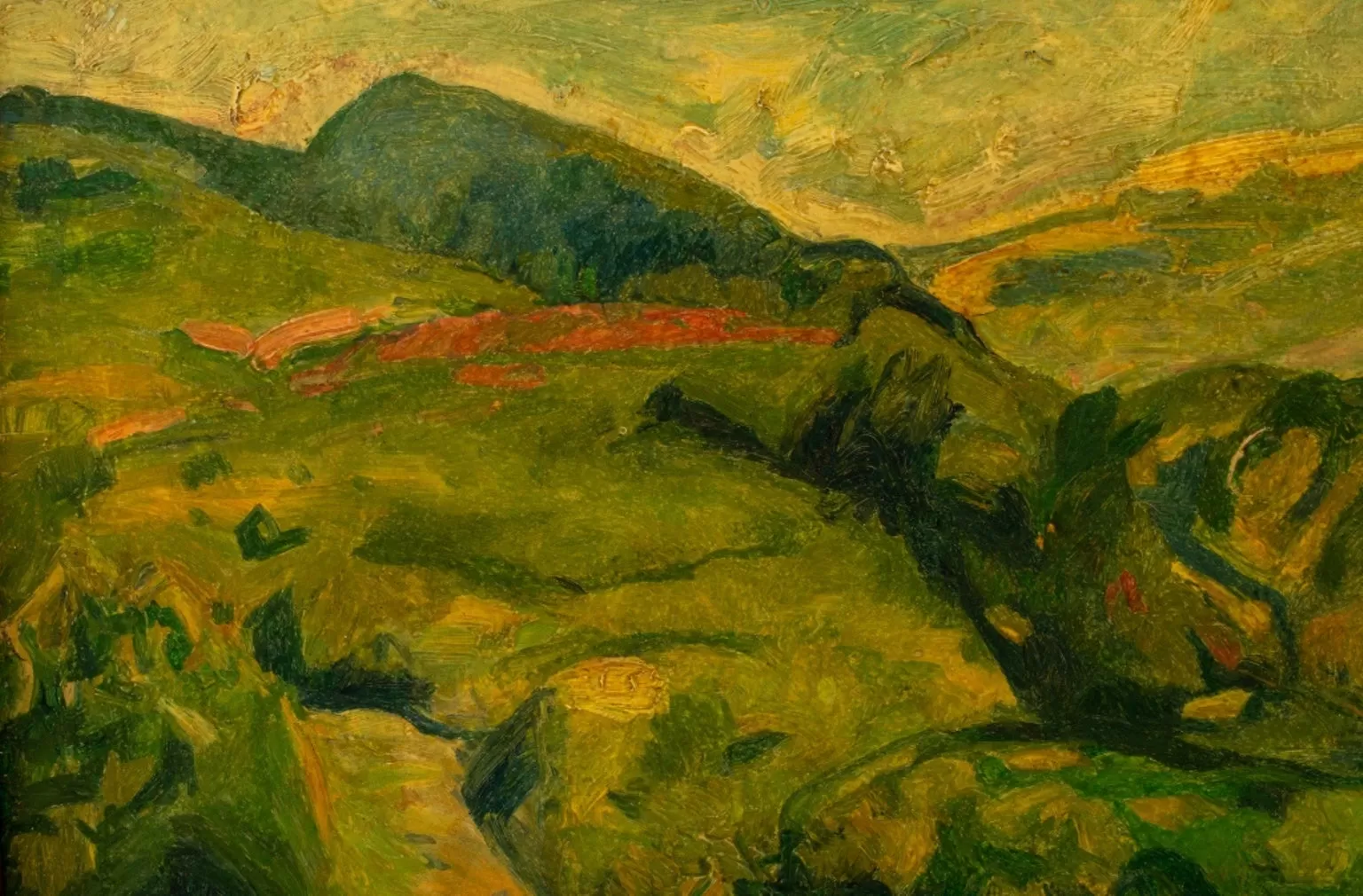 Alfred Henry Maurer "Fauve Landscape" Oil on Board