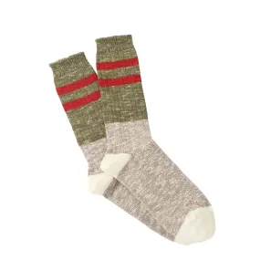 Anonymous Ism Slub Line Crew Socks Khaki