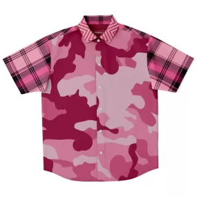 Art of War Short Sleeve Camo Button Down Shirt