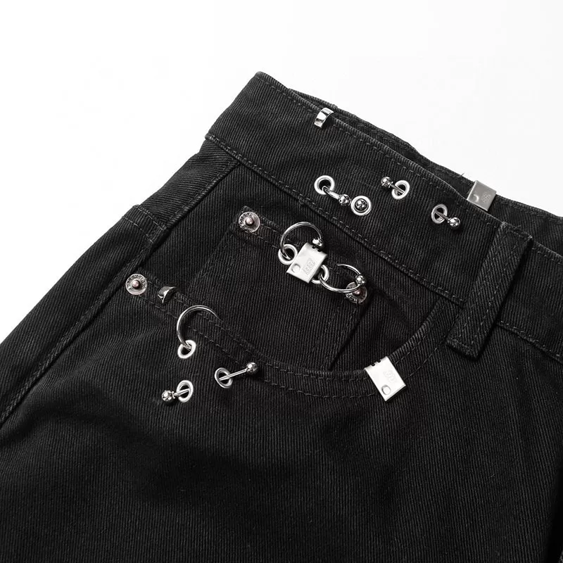 Balenciaga PIERCED BAGGY PANTS IN BLACK