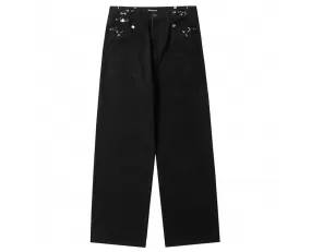 Balenciaga PIERCED BAGGY PANTS IN BLACK