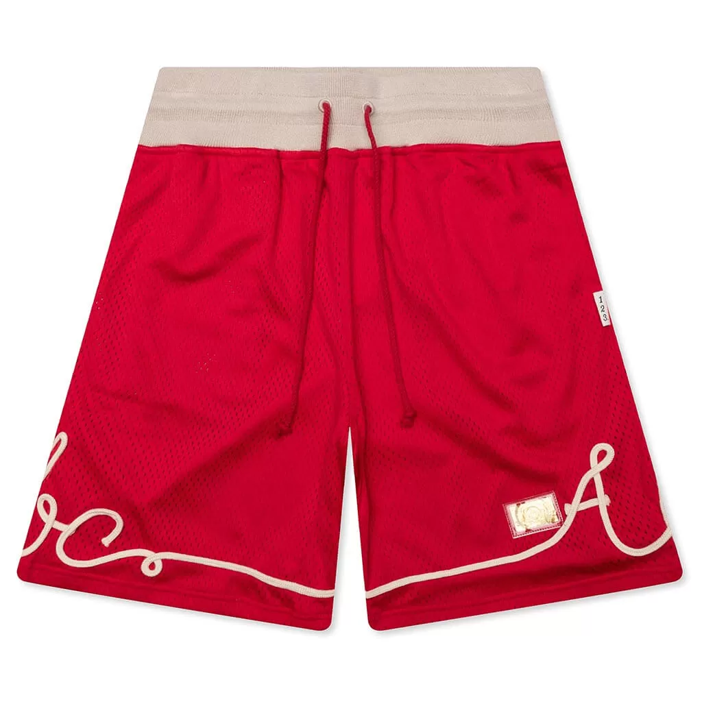 Basketball Shorts - Red Plaid