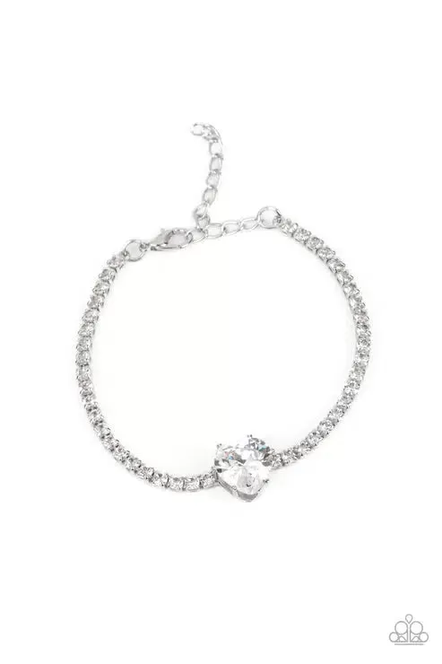 Bedazzled Beauty White Bracelet - Paparazzi Accessories