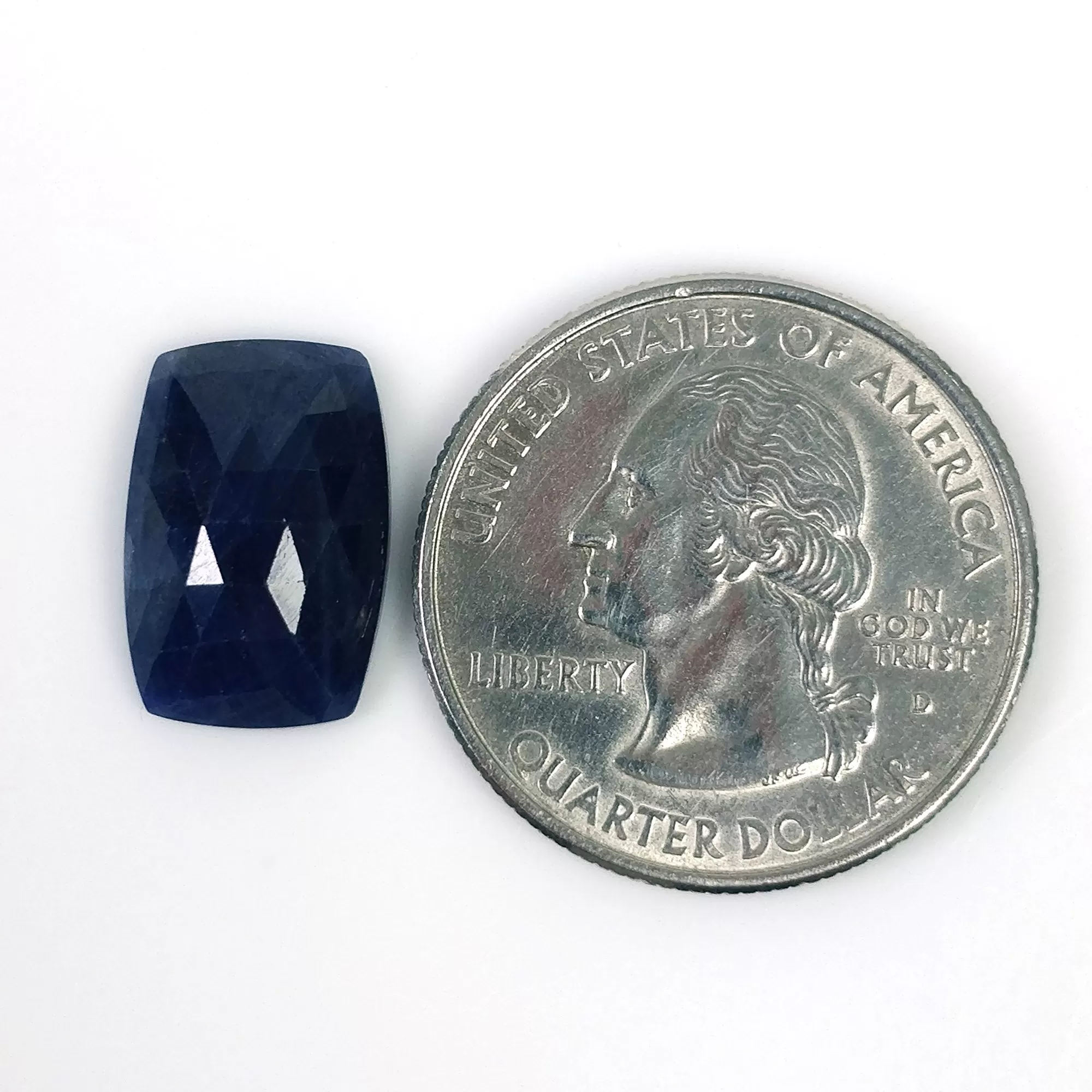 BLUE SAPPHIRE Gemstone Rose Cut : 8.35cts Natural Untreated Unheated Sapphire Cushion Shape 15*10mm (With Video)