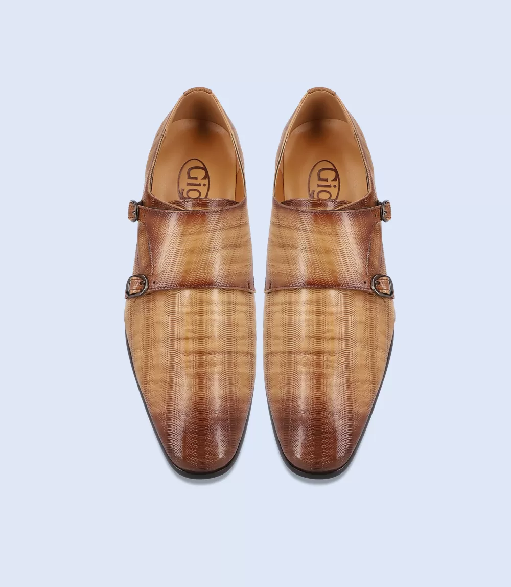 BM4156-KHAKI-Men Formal Slip-on's