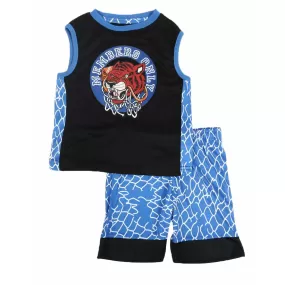 Boy's sleeveless Screen print graphic shorts set