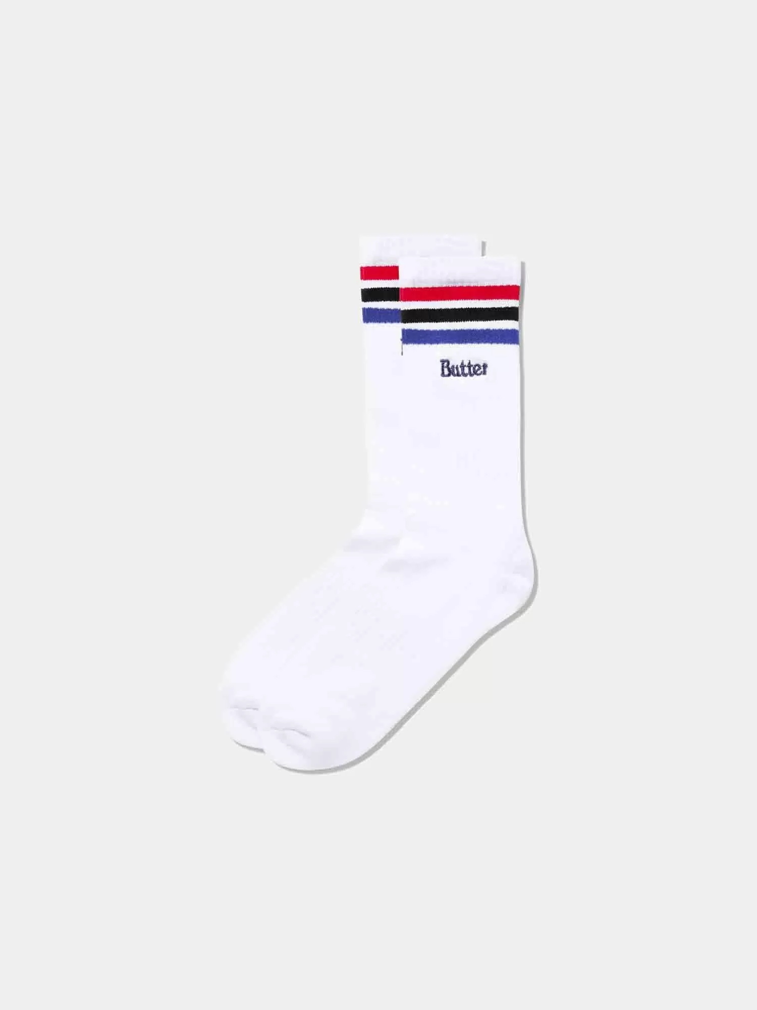 Butter Goods Strip Socks - White