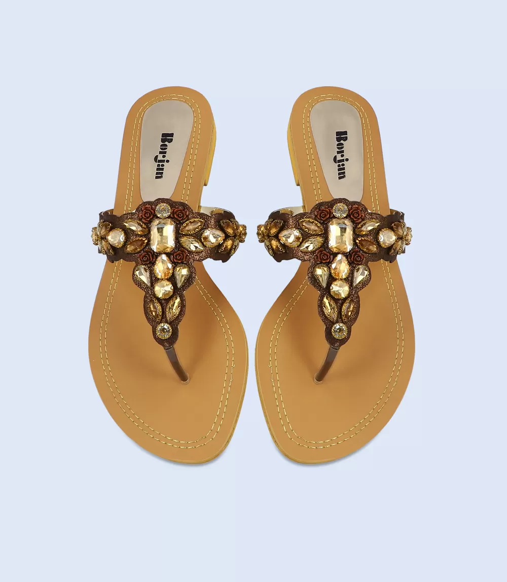 BW5938-BROWN-Women Formal Chappal