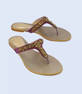 BW6078-PLUM-Women Formal Chappal