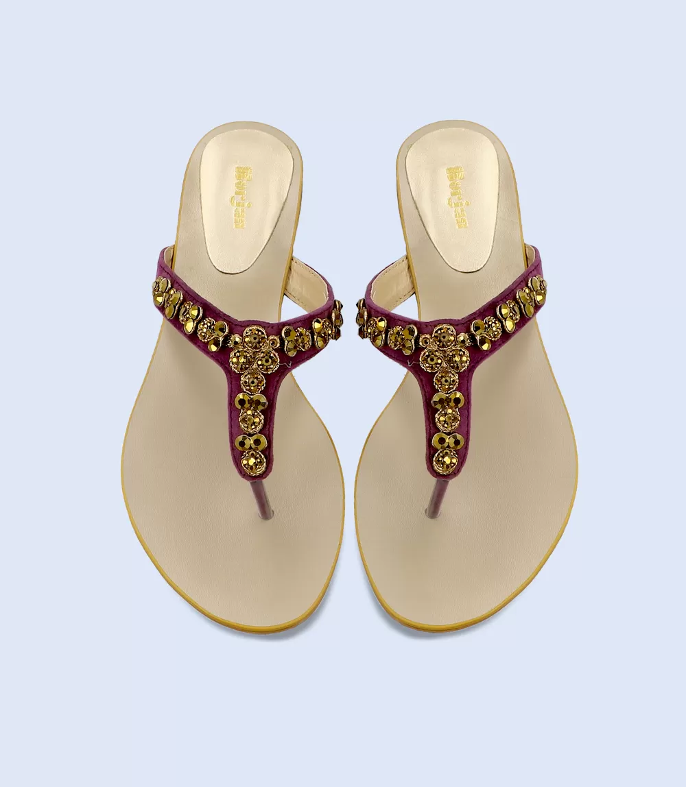 BW6078-PLUM-Women Formal Chappal