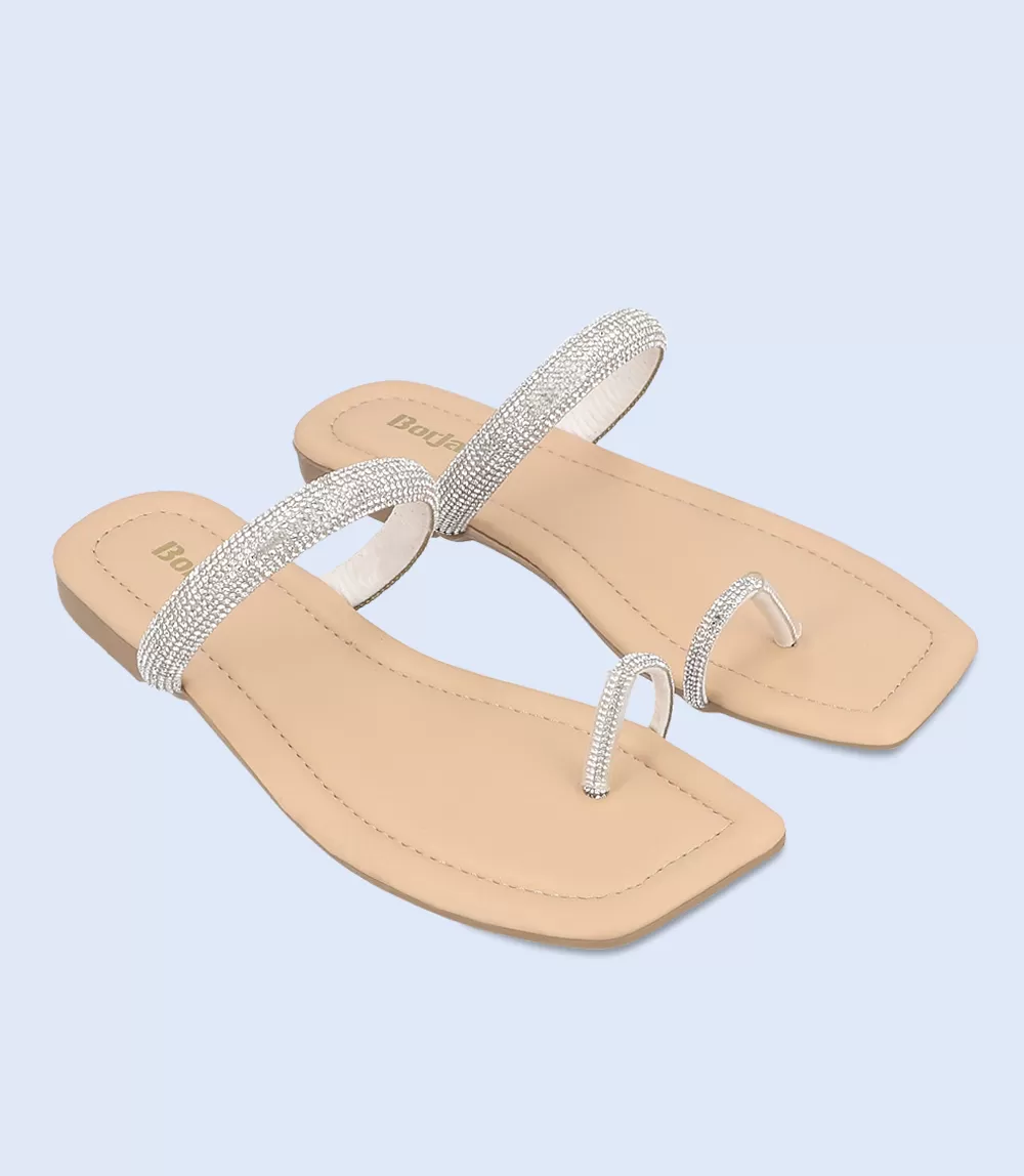 BW8030-SILVER-Women Casual Chappal