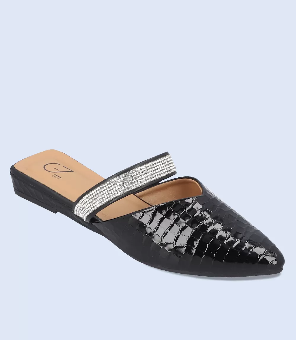 BW8163-BLACK-Women Casual Mules