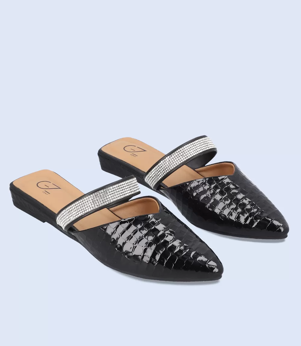 BW8163-BLACK-Women Casual Mules