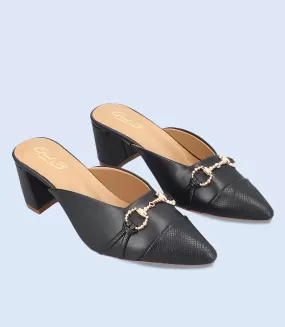 BW8169-BLACK-Women Casual Mules