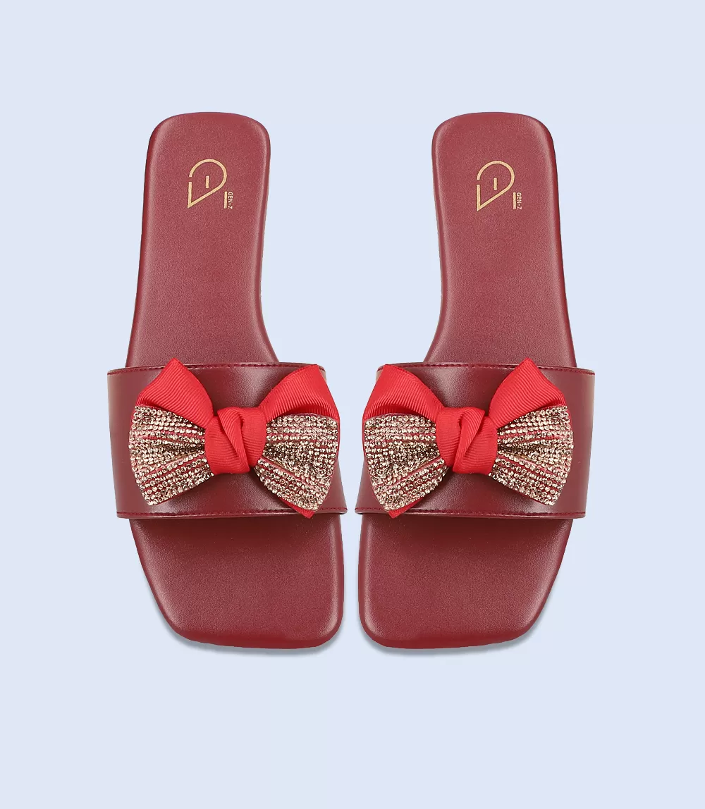 BW9493-MAROON-Women Casual Slipper