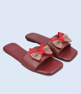 BW9493-MAROON-Women Casual Slipper