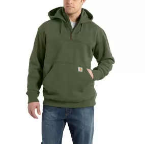 'Carhartt' Men's Rain DefenderPaxton Heavyweight 1/4 Zip Hooded Mock Sweatshirt - Chive