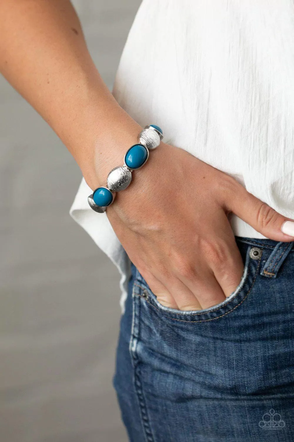 Decadently Dewy Blue Bracelet - Paparazzi Accessories