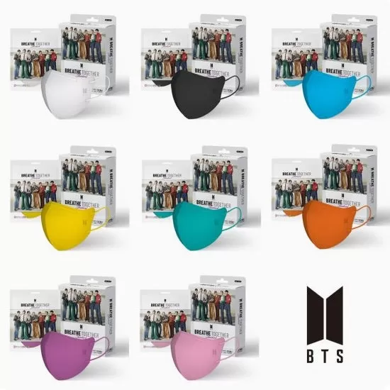 DOBU Masks BTS Breathe Together Standard Dynamite 10 Pieces Disposable bird-beaked Face Eco-friendly Materials Fashionable Colorful Korean Best Facial Dust Comfortable