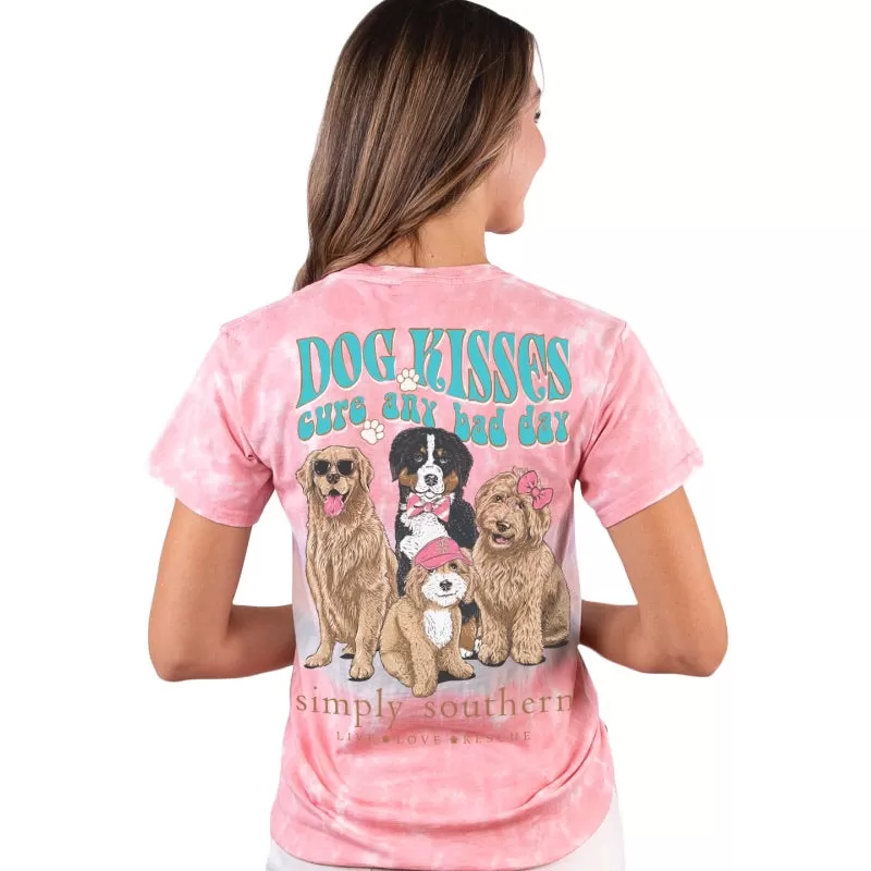 'Dog Kisses Cure Any Bad Day' Tie Dye Short Sleeve Tee by Simply Southern