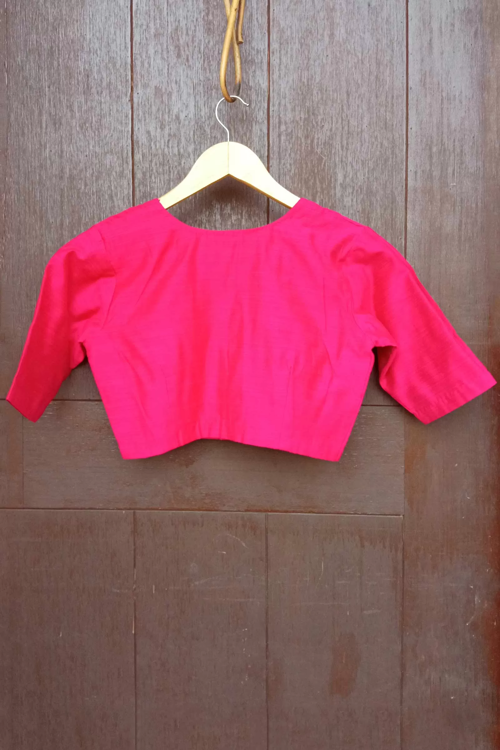 Electrified Pink Dupion Silk Blouse