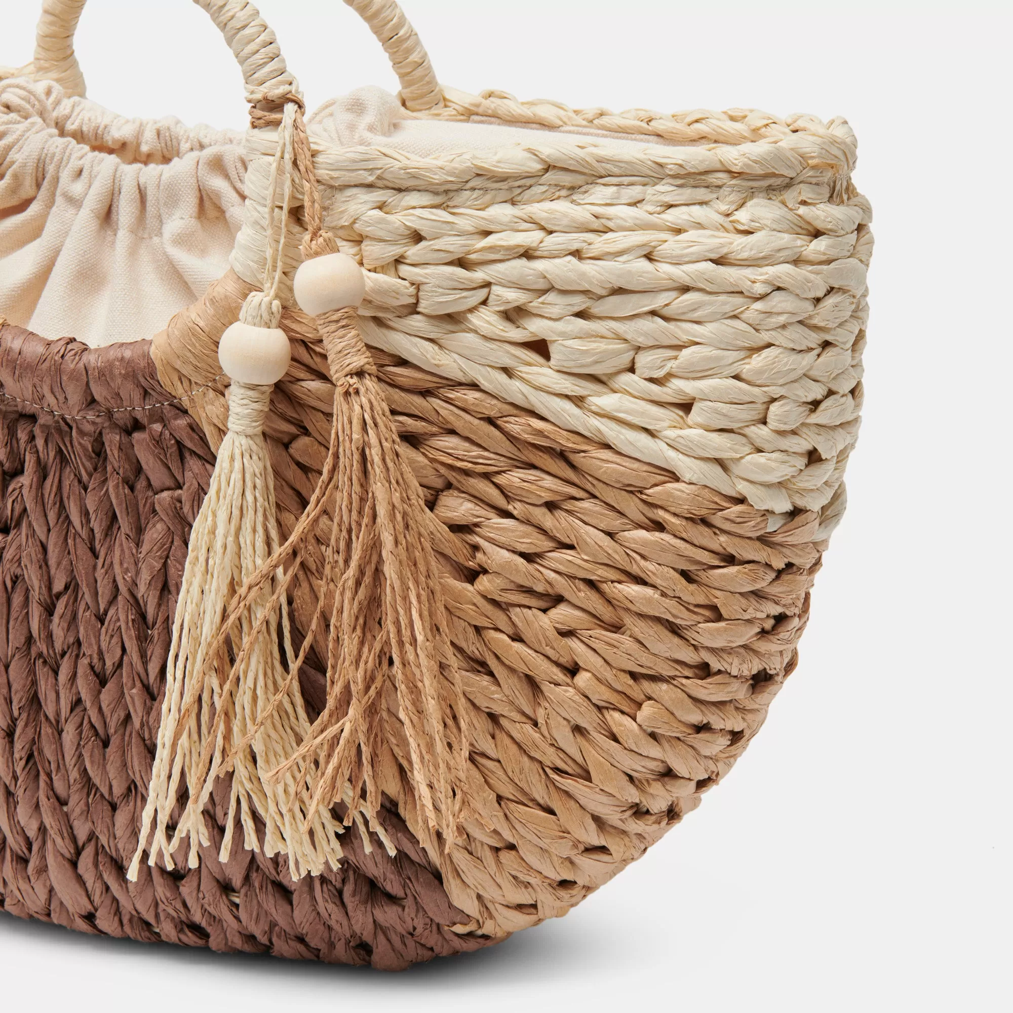 ESTELLE HANDBAG BROWN NATURAL RAFFIA