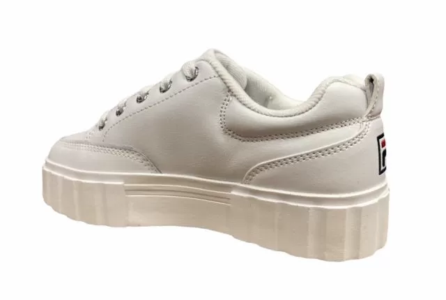 Fila women's leather wedge sneakers shoe Sandblast 1011035.1FG white