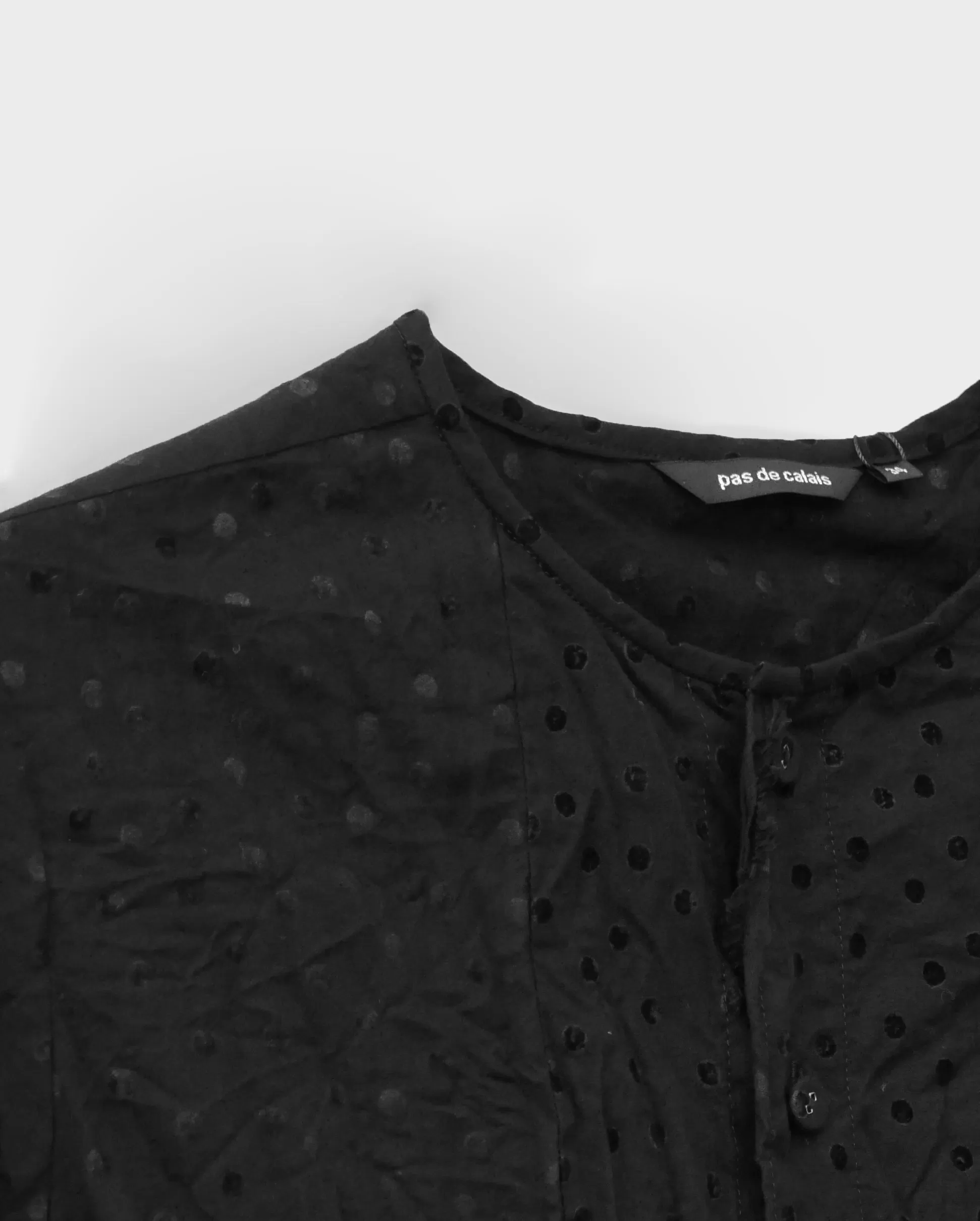 FLOCK PRINT BLOUSE / BLACK