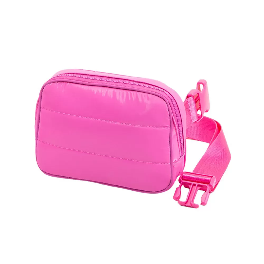 Glossy Puffer Rectangle Sling Bag Fanny Bag Belt Bag