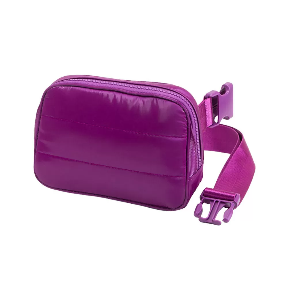 Glossy Puffer Rectangle Sling Bag Fanny Bag Belt Bag