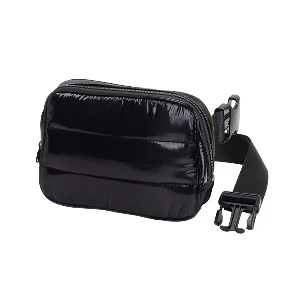 Glossy Puffer Rectangle Sling Bag Fanny Bag Belt Bag