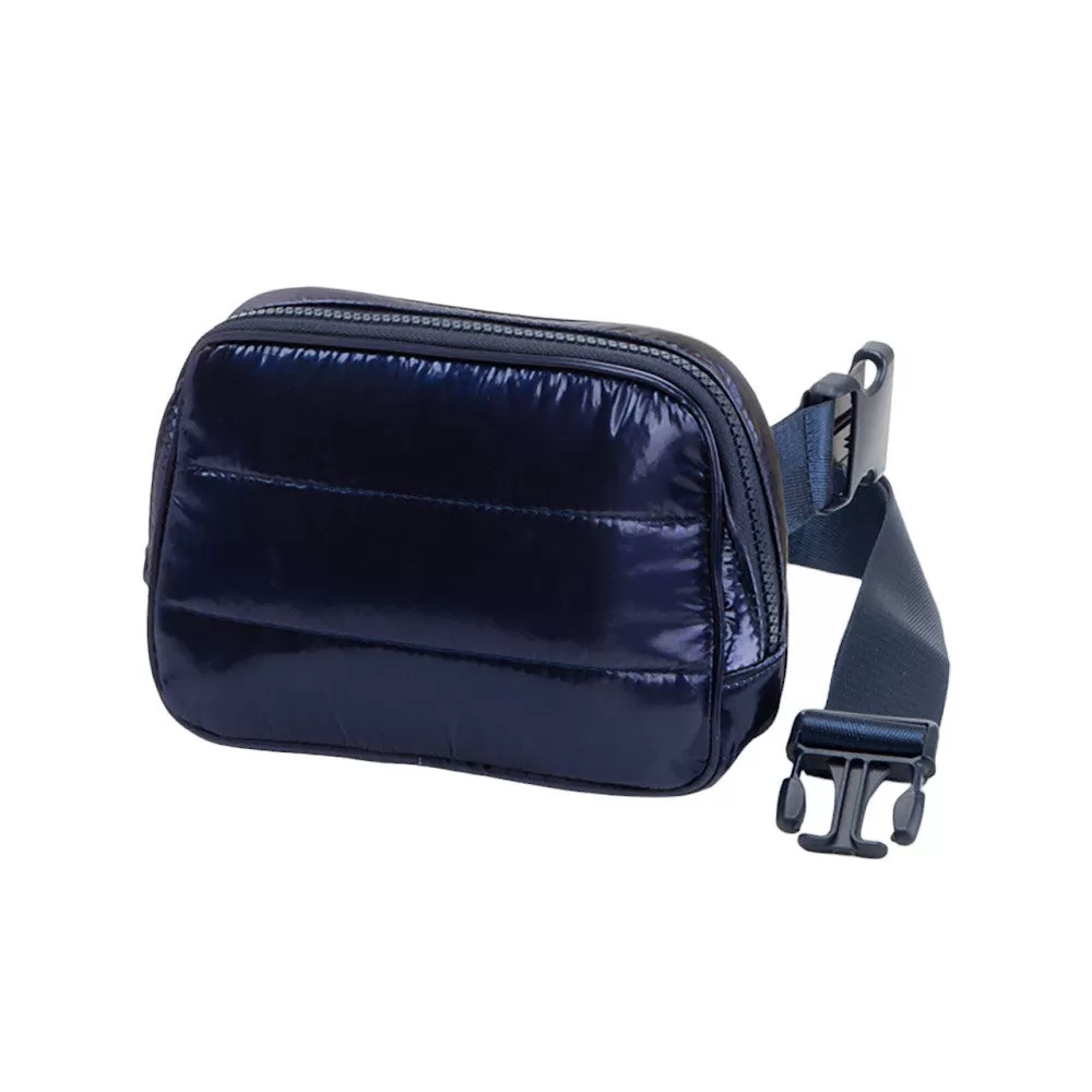 Glossy Puffer Rectangle Sling Bag Fanny Bag Belt Bag