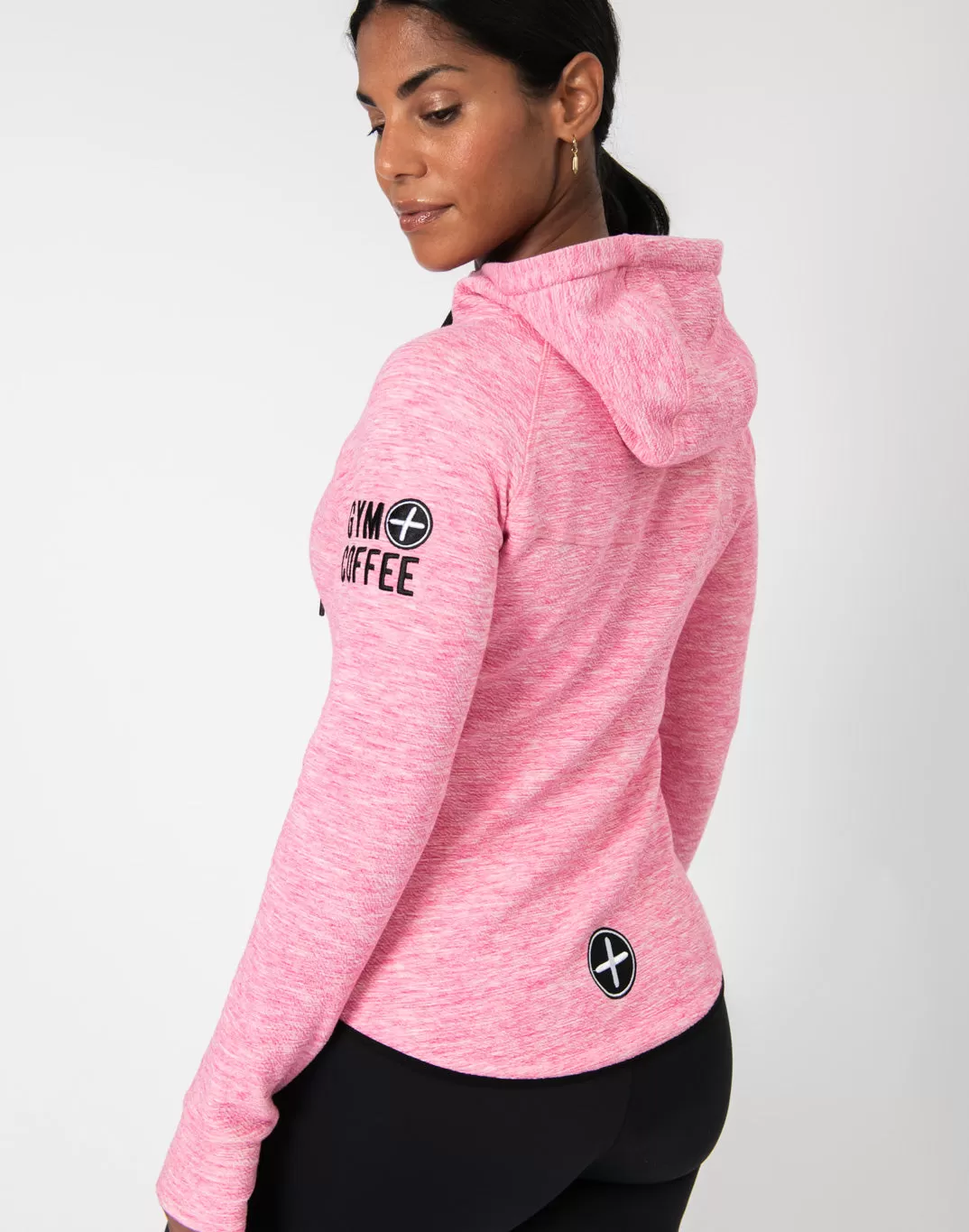 Gym Coffee Fleck Hoodie (Womens) - Pink