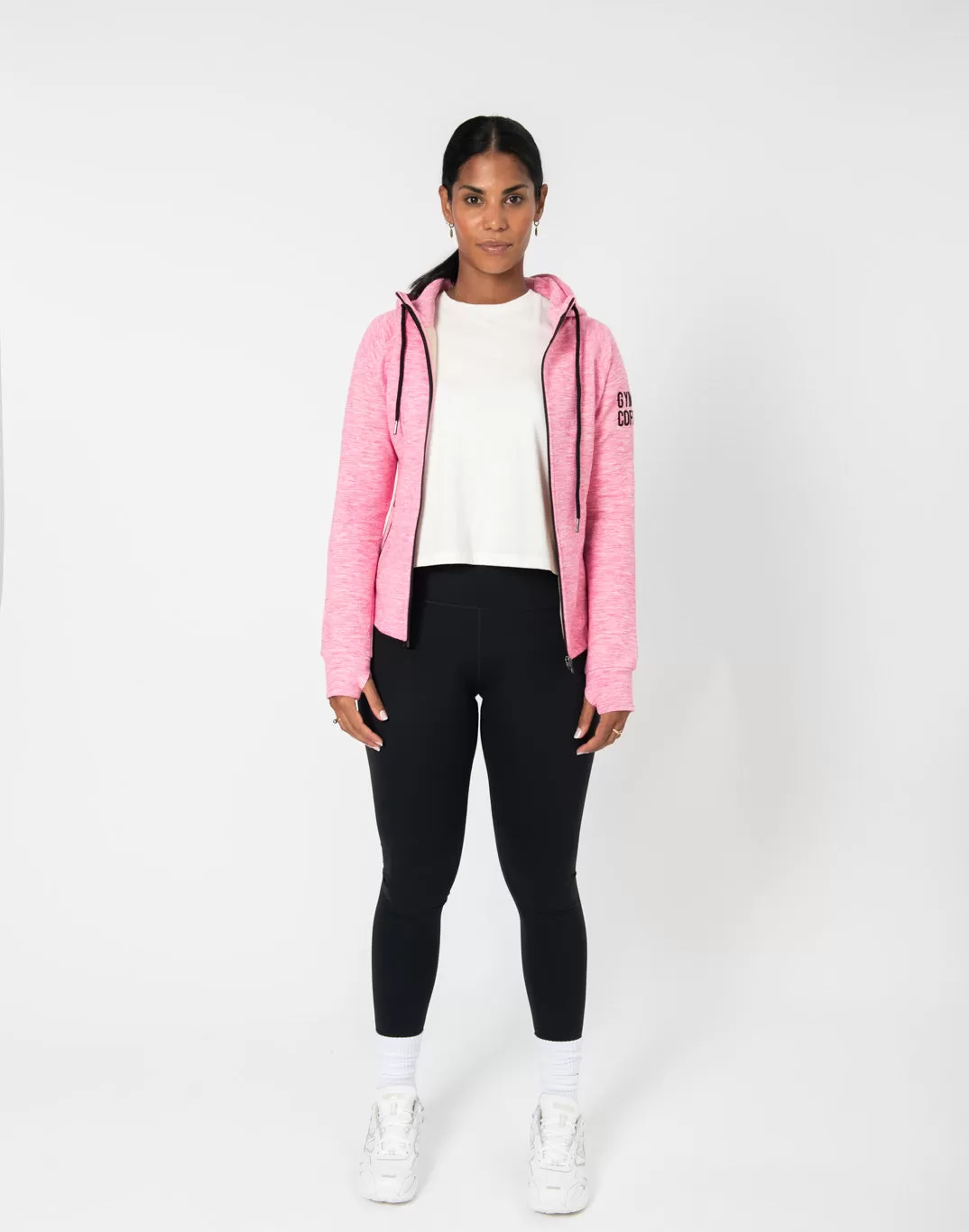 Gym Coffee Fleck Hoodie (Womens) - Pink