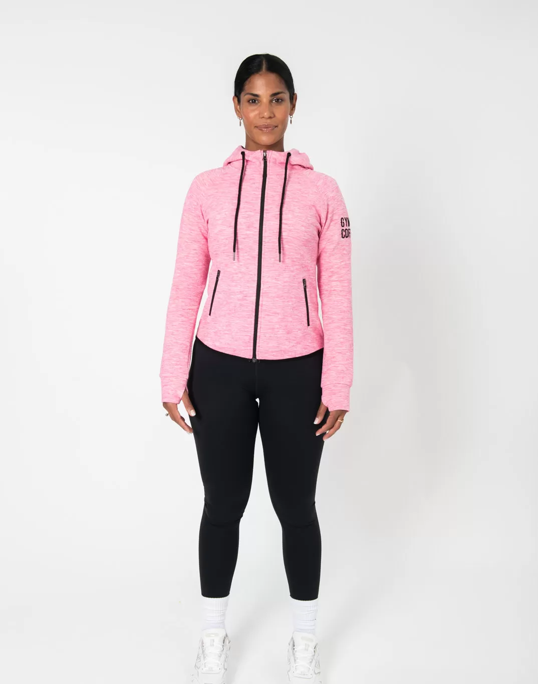 Gym Coffee Fleck Hoodie (Womens) - Pink