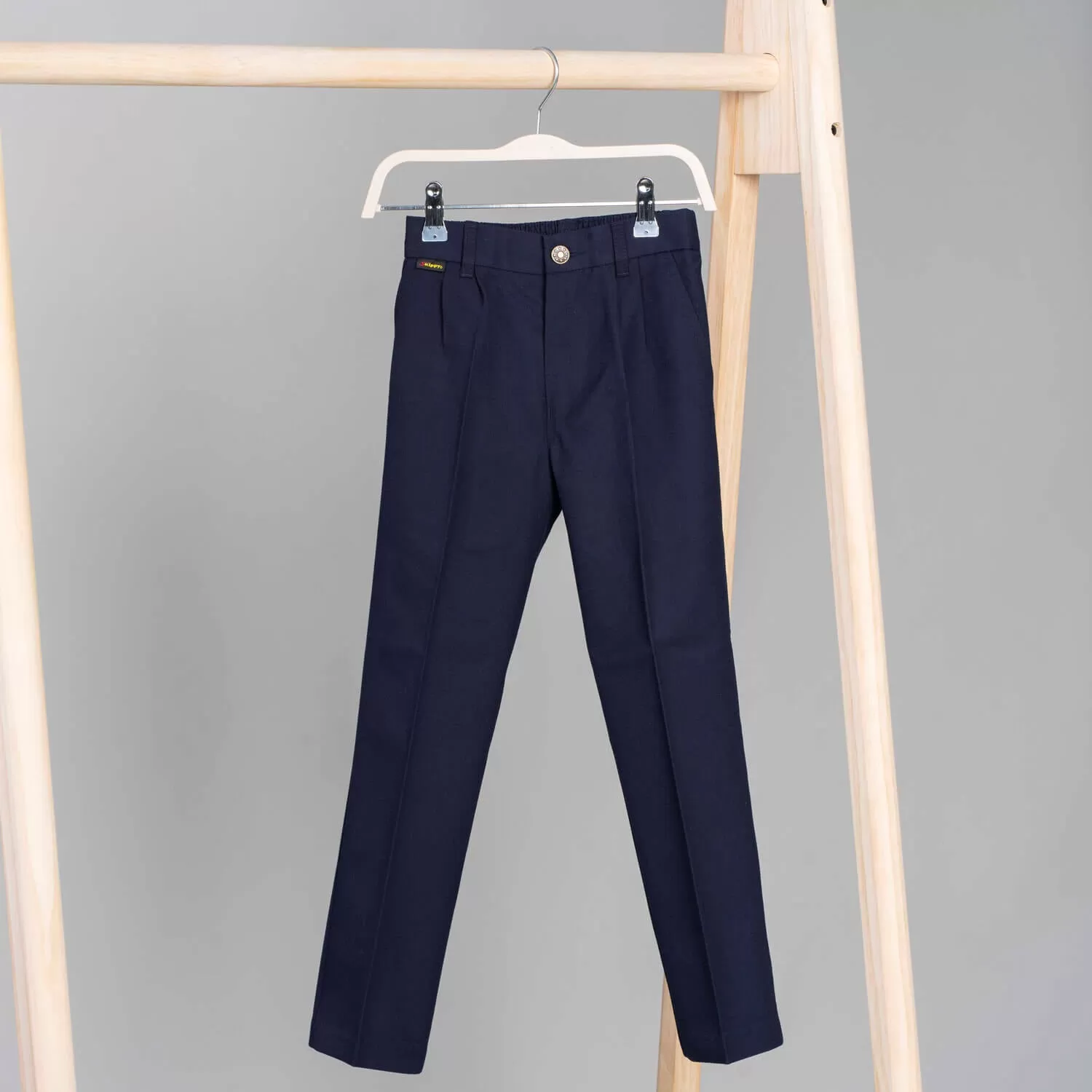 Half Elastic Slacks - Navy