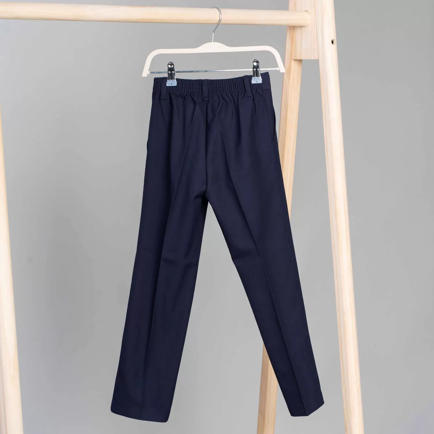 Half Elastic Slacks - Navy