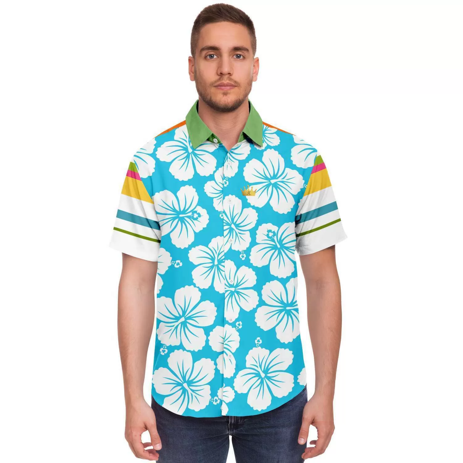 Hawaiian Tropic Short Sleeve Button Down Shirt