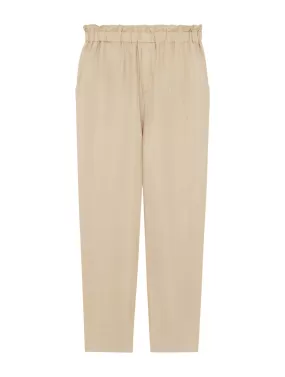 HIGH-WAISTED SILK TROUSERS WITH MATTE AND GLOSSY STRIPES