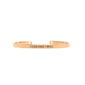 I Can And I Will Rose Gold Mantra Band