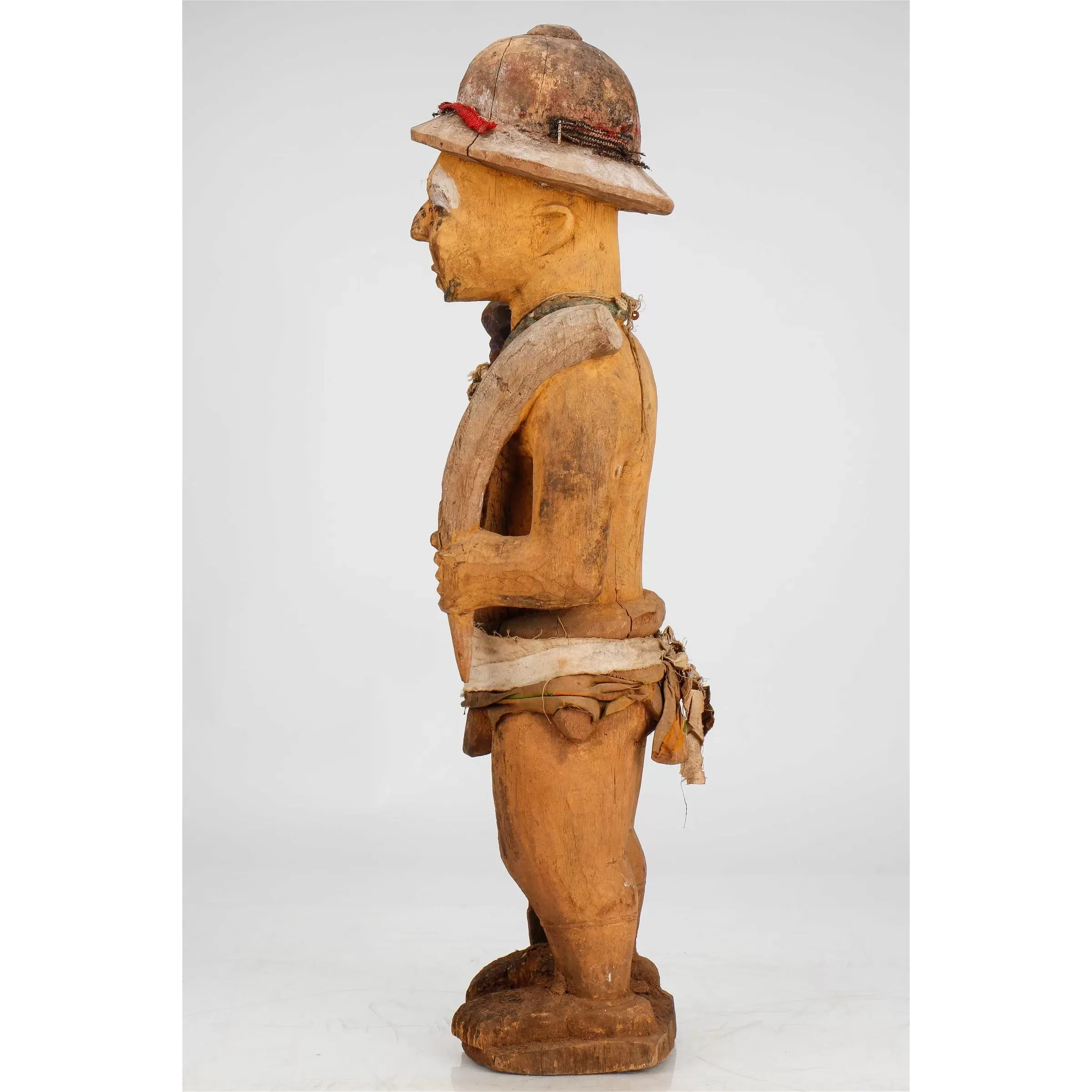 Igbo Ikenga Shrine Figure with Colonial Style Pith Helmet, Nigeria #225 PROVENANCE